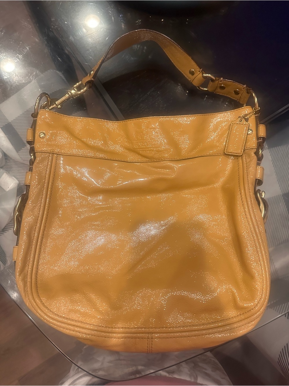 🔥COACH Zoe Patent Leather Hobo Bag 12776 Light Gold NWT🔥🔥 !! Y2K !! VINTAGE 🔥
